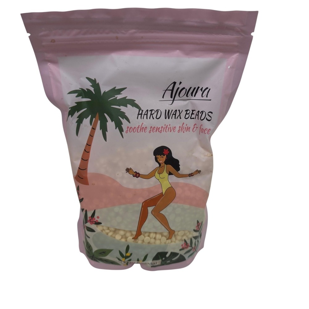 Ajoura Hard Wax Beads 1lb 453g Beige Sensitive Skin Face Body Hair Removal Women